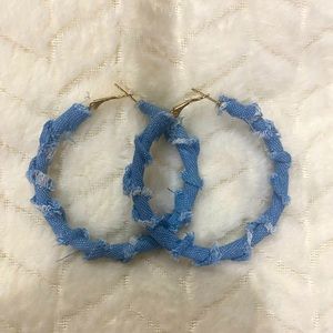 Denim Hoop Earrings
